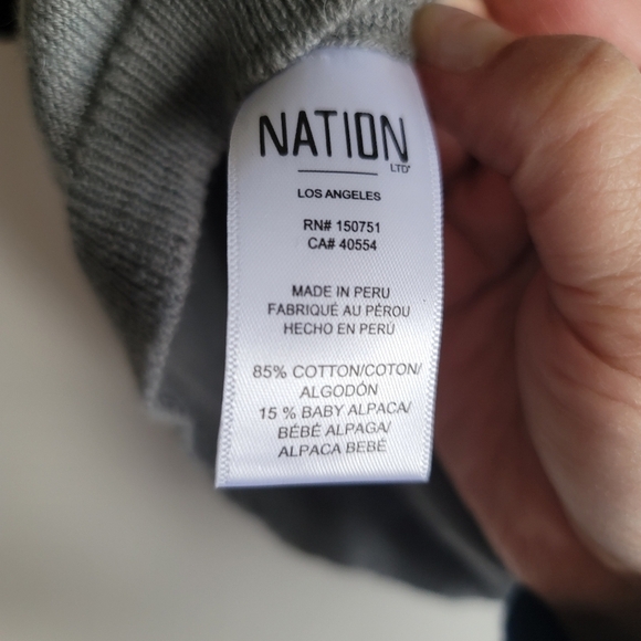 NATION LTD, Cotton/Alpaca Blend Lightweight Sweater,3/4 Sleeve, Size‎ Small - Picture 6 of 6